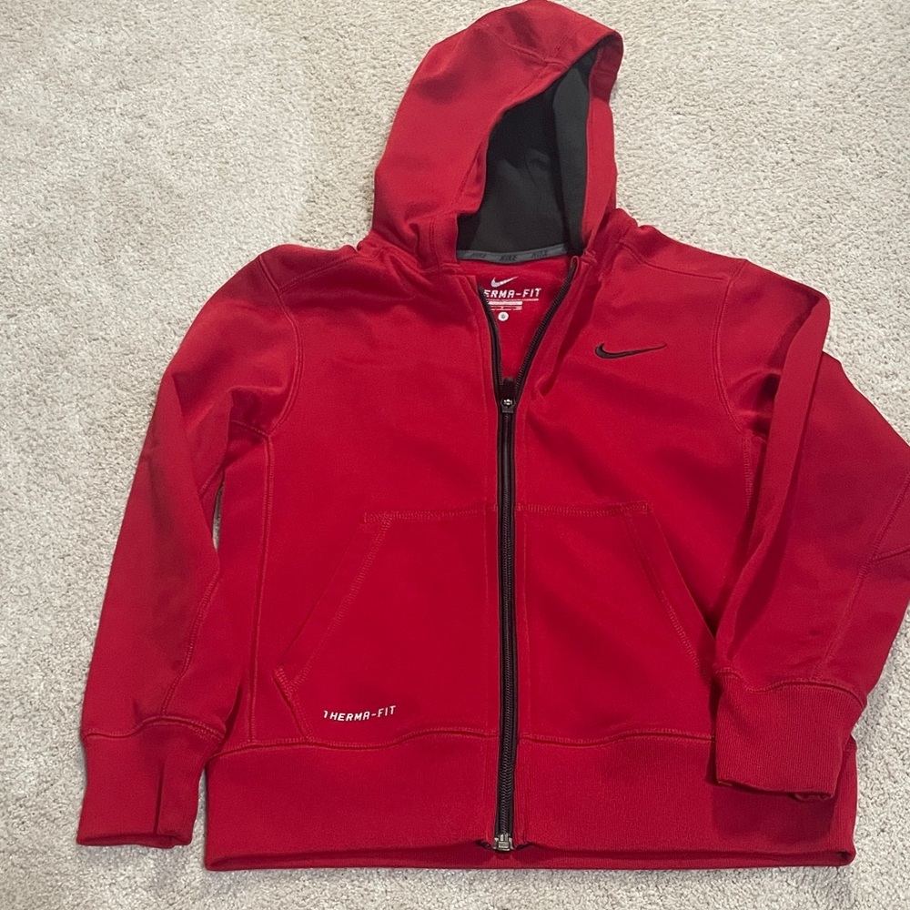 Nike Red and Black Therma-Fit Hoodie